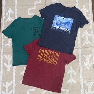 Kids Graphic T-Shirts Set - Green, Blue, maroon size 6-7